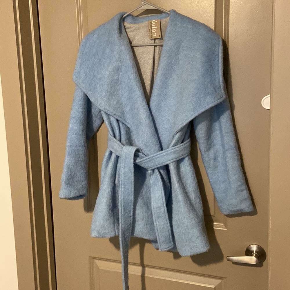 Dolan Left Coast Collection Blue Wrap Coat